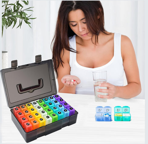 HUIMSWARM 2 30 32 Monthly Pill Organizer Times a Day, Day Pill Organizer with Daily Pill Box and Travel Case
