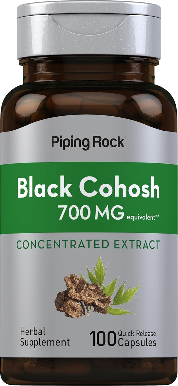 Piping Rock Black Cohosh Root Herb 700 mg 100 Capsules | Concentrated Extract Supplement