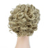 Rose Bud Curly Bun Hairpiece Extensions, Light Ash Blonde Messy Updo Scrunchie with Combs for Women