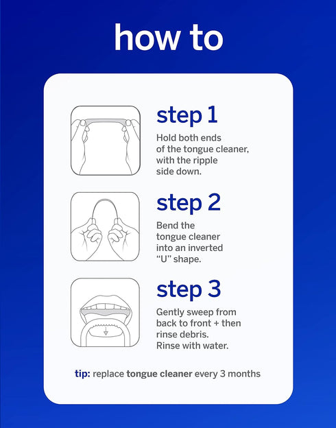 Supersmile Ripple Edge Tongue Cleaner, Ergonomic Reusable Tongue Scraper, 3 Count