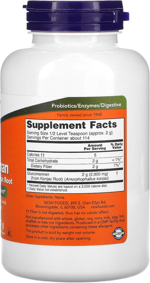 NOW Foods Glucomannan Pure Powder, 8 Ounce, Supports Regularity and Healthy Weight Management