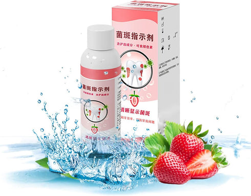 Plaque Disclosing Agent, 60ml Dental Plaque Indicator with Scale Cup for Kids or Adults Teeth