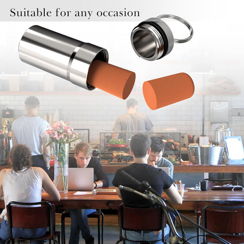 4 Pack Portable Ear Plug Carrying Case with Keychain, Waterproof Metal Ear Bud Holder