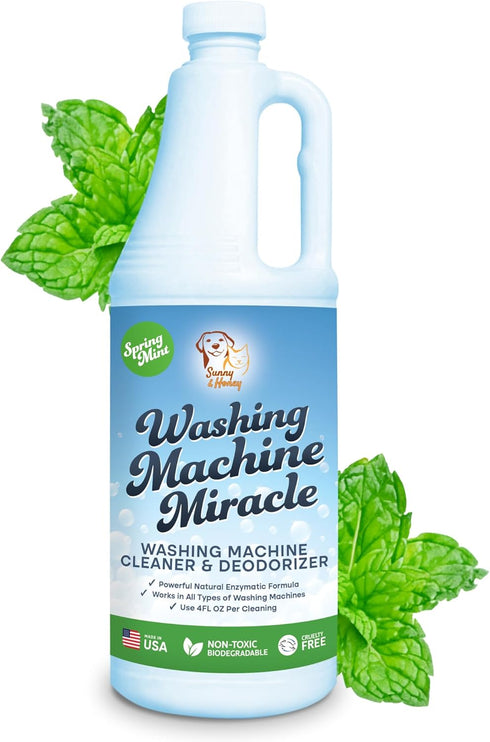Sunny & Honey Liquid Washing Machine Cleaner, Eco-Friendly Deodorizer for Top Load & Front Load (32 FL OZ)