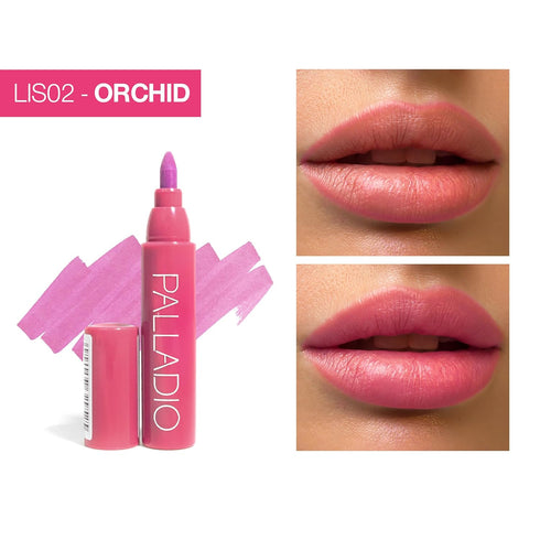 Palladio Lip Stain, Orchid, Hydrating & Waterproof Formula, Longlasting, Smudge Proof, Matte Color