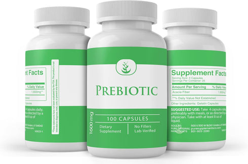 PURE ORIGINAL INGREDIENTS Prebiotic - 100 Capsules - Always Pure, No Additives or Fillers, Lab Verified