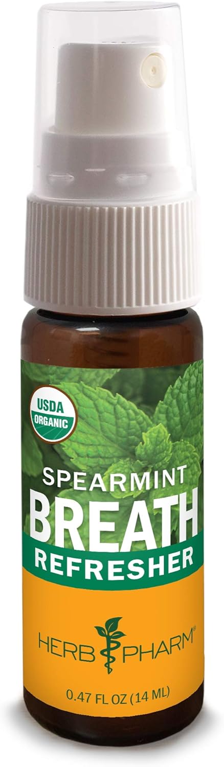 Herb Pharm Breath Refresher Spray - Organic Herbal with Spearmint