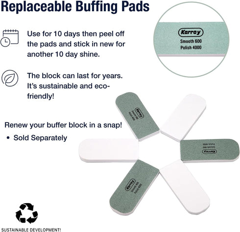 Nail File and Buffer Block, 600/4000 Grit Pack of 8 for Natural Nails Shine Polishers