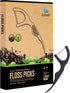 Natural Dental Floss Picks, 100 Count, Vegan, Eco-Friendly, Sustainable Twin Flossers with Charcoal for Oral Care