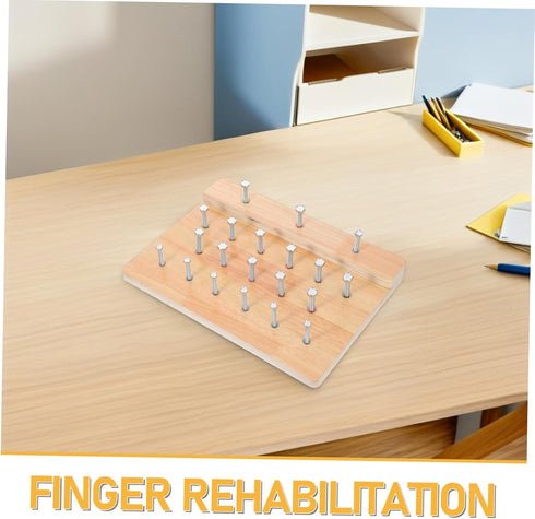 SUPVOX Finger Dexterity Rehabilitation Board Wooden Pegboard for Fine Motor Skills Hand Strength Training and Hand-Eye