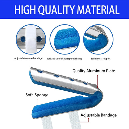 Flexible Portable Aluminum Finger Splint Set - Adjustable Splint for Sprained Swollen Fingers, Arthritis Pain Relief