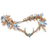 MOSTORY Gold Flower Moon Crown - Handmade Fairy Floral Headpiece Woodland Headband for Renaissance Wedding