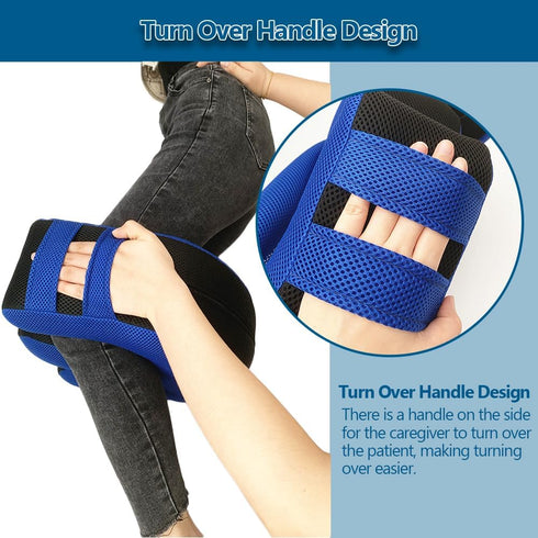 Inflatable Turning Pillow, U-Shaped Bedridden Positioning Device with Removable Polyester Cover, Nursing Aid