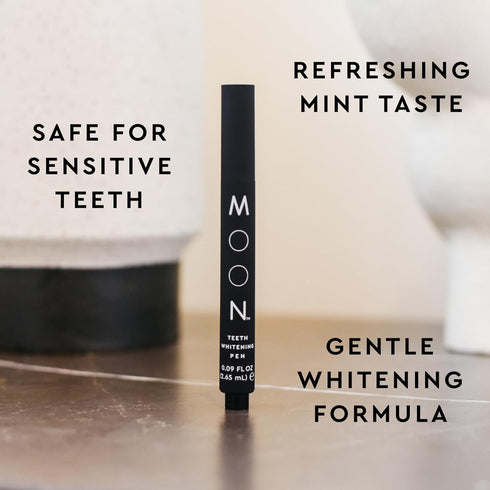MOON Teeth Whitening Pen - Gentle on Sensitive Teeth, Vegan Whitening Gel with Antioxidants & Essential Oils - Vanilla