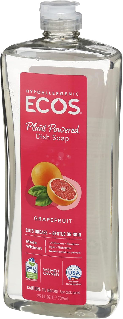 Earth Friendly Products Dishwashing Liquid, 25 Ounces, Natural Grapefruit