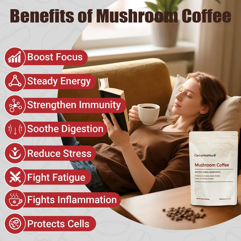 Immunity 30 Mushroom Coffee, Mushrooms Herbal Supplements for Better Focus, Energy, Digestion, Skin, and Servings