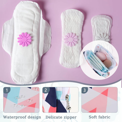 KALIONE 2 Packs Period Bags for Teen Girls, Pad Bag for Period, Period Pouch, Sanitary Pad Storage Bag Pad Bag