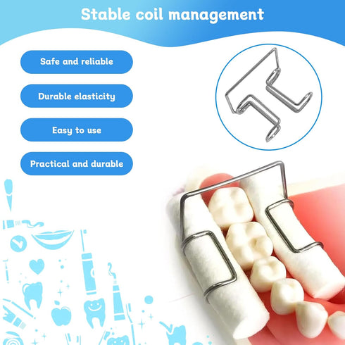4-Pack 1MM Dental Cotton Roll Holder Clips - Autoclavable Stainless Steel for Dental Isolation Tools