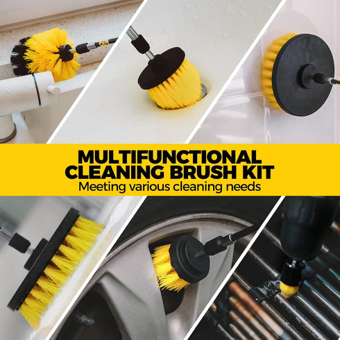 Holikme 30Pack Drill Brush Attachments Set,Scrub Pads & Sponge, Power Scrubber Brush with Extend Long Attachment All Purpose Clean for Grout, Tiles, Sinks, Car Polishing Pads by Holikme