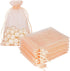 HRX Package 100pcs Blush Peach Organza Bags, 4 x 6 inch Mesh Drawstring Jewelry Pouches for Wedding Party Favor