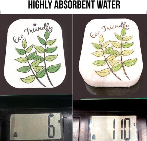 10PACK Biodegradable Natural Plant Based Cellulose Dish Sponges: Non Scratch, Multi-Purpose for Kitchen, Household,