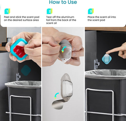 Home Zone Living CleanAura Air Freshener Scent Pod Home Kit, Cherry Blossom Scent, Removes Trash Can Odors