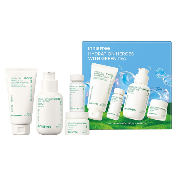 innisfree Green Tea Seed Hyaluronic Serum - Korean Face Serum with Panthenol and Niacinamide for Hydration