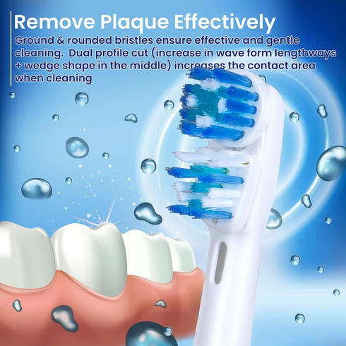 Replacement Brush Heads, 16-Pack, Compatible with Oral B Double Clean Design, Braun Oral-B Dual Clean