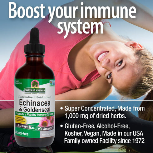 Nature's Answer Echinacea and Goldenseal, 4oz, Supports Healthy Immune System