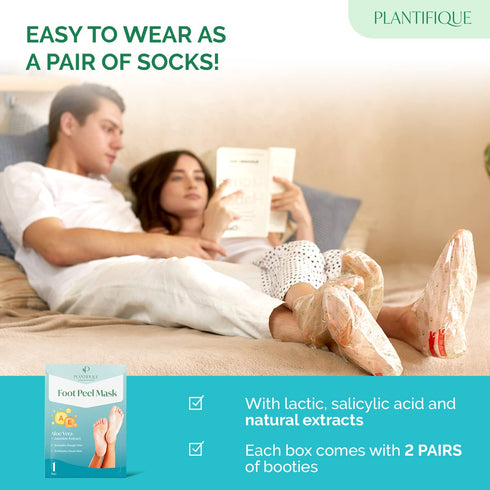 PLANTIFIQUE Jasmine Foot Peeling Mask 1 Pair | Dermatologically Tested for Baby Soft Feet, Repairs Heels & Removes Dry