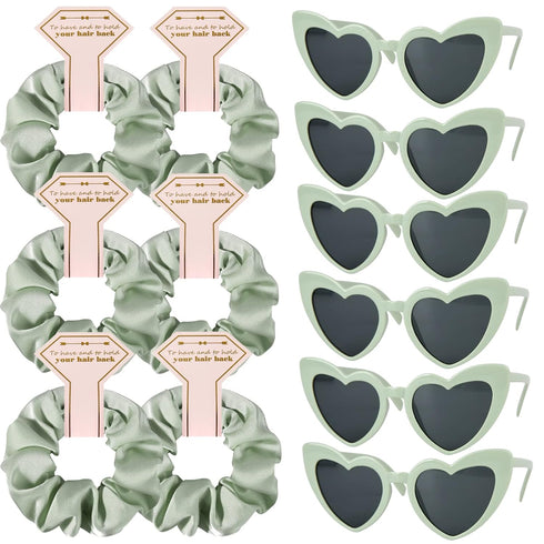 Satin Bridesmaid Scrunchies Set of 6, Bachelorette Hair Ties No Damage Hairties Gift Ideas for Wedding Party Favors