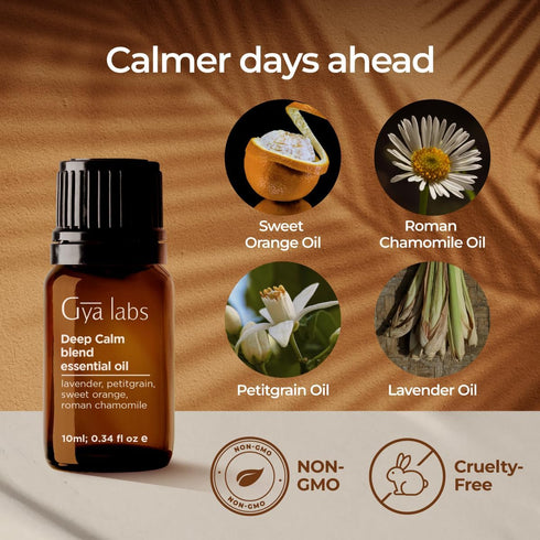 Gya Labs Deep Calm Essential Oil for Diffuser Blend, 100% Natural Calm Oil for Aromatherapy and Relaxing