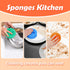 Treeroot 12 Colorful Smile Scrub Sponges, Temperature Controlled Dish Sponge, Bulk Kitchen Sponges for Cleaning, Multi