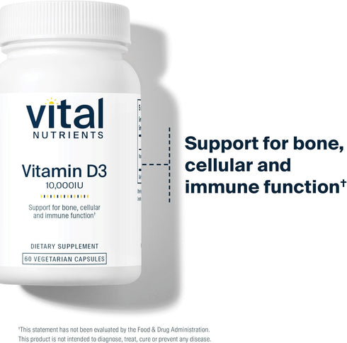 Vital Nutrients Vitamin D 10000 IU, D3 Supplement for Healthy Bones, Teeth, Muscles & Immune Function