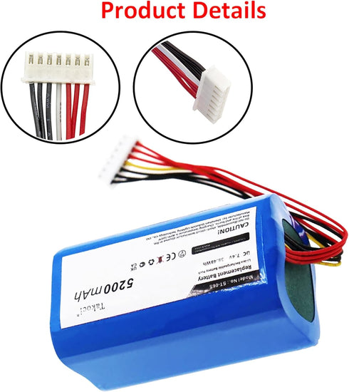 Replacement SRS-XB30 Speaker Battery ID659 ID659B ST-06S, 7.4V 5200mAh for SRS-X30 SRS-XB3 SRS-XB43