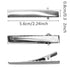 Silver Metal Alligator Hair Clips - 100 Pcs Flat Top with Teeth, 55mm, Hairdressing Salon Hairpins