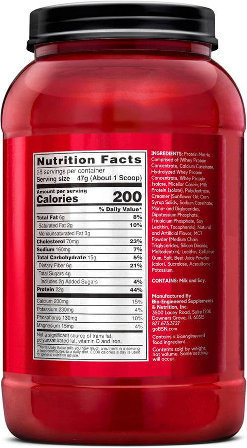 BSN SYNTHA-6 Whey Protein Powder, Strawberry Milkshake with Micellar Casein, Milk Protein Isolate, 28 Servings