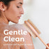 MainBasics Back Scrubber for Shower, Long Handle Dual-Sided Brush for Body Wash & Scrubbing, Lavender, Wood