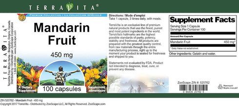 Terravita 450 (100 520762) Mandarin Fruit - mg Capsules, ZIN: