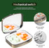 Dynippy Pill Case with Mirror, Retro Pocket 2 Compartment Medicine Case for Travel and Purse