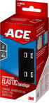ACE 4 Inch Elastic Bandage with Clips, Black, Great for Leg, Shoulder and More, 1 Count