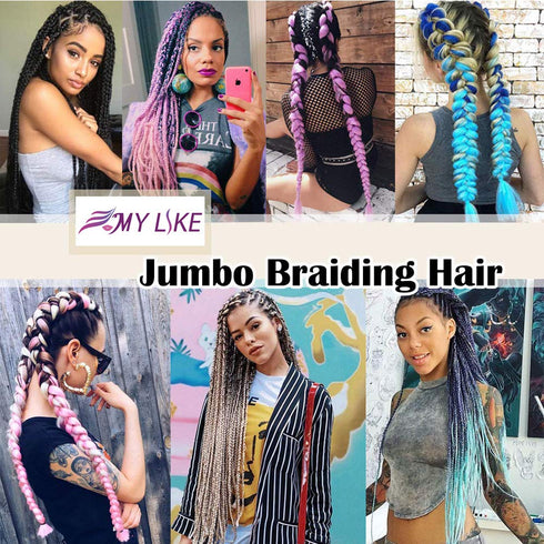 Jumbo Ombre Braiding Hair Extensions, Synthetic Twist Braids Crochet Fiber for Twist Braiding Hair (5Pcs/Lot