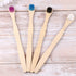 Scraper Bamboo Brush for Adults, Oral Deep Cleaning Toothbrush, 4pcs (White Blue Black Violet)