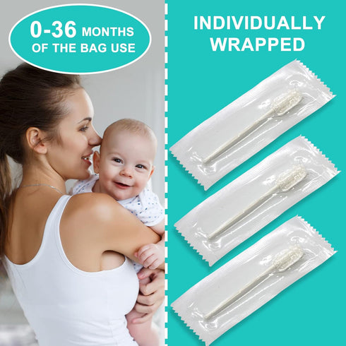 Baby Tongue Cleaner – Disposable Mouth Cleaner, Soft Gauze Toothbrush for 0-36 Month Baby Dental Care (100)