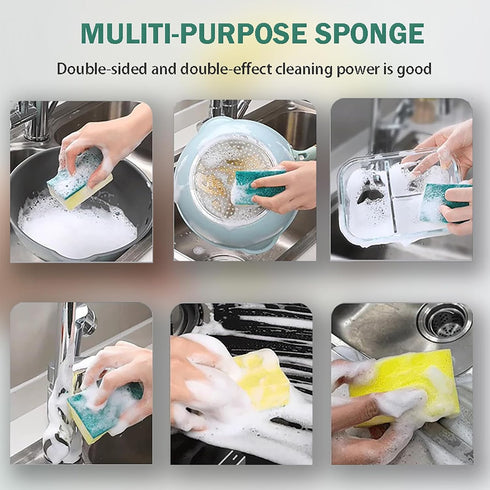 32 Count Non-Scratch Scrub Sponges, Heavy Duty Scrub Dish Sponges for Effortless Cleaning