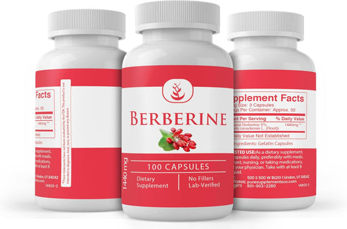 Pure Original Ingredients Berberine (100 Capsules) - Always Pure, Lab Verified, No Additives or Fillers