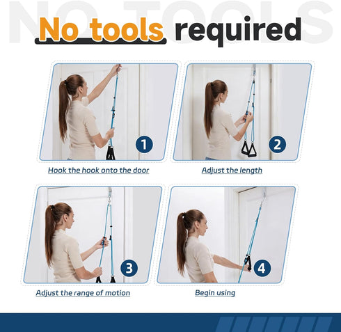 Shoulder Pulley for Physical Therapy, Pulleys for Shoulder Rehab, Over the Door Physical Therapy System, Arm Exercise