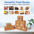 Shallive 4-Inch Small Cookie Boxes, 100 Pcs Brown Bakery Treat Boxes with Window for Gifting, To-go Containers