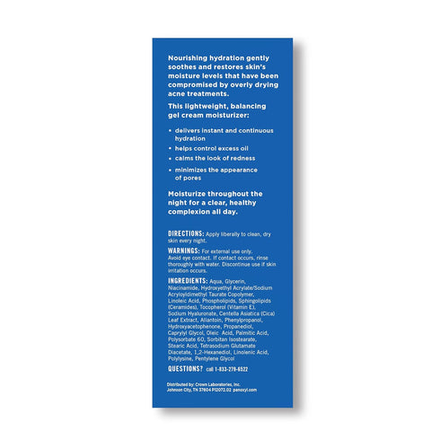 PanOxyl PM Balancing Repair Moisturizer, Hydrating Face Moisturizer with Niacinamide, Ceramides, 3 oz for Acne Prone