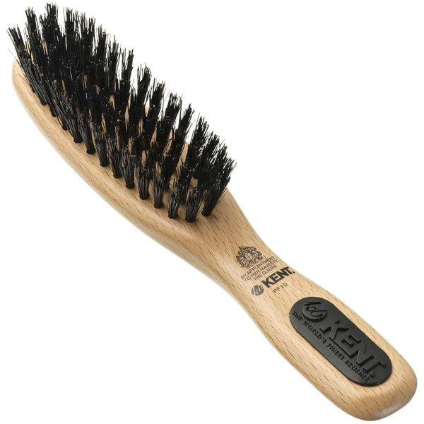 Kent PF10 Natural Boar Bristle Brush for Hair Straightening, Styling, Smoothing - Travel-Friendly